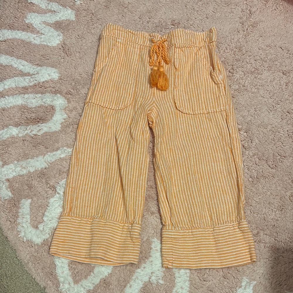 Copper Key Orange Striped Kids Casual Bottoms